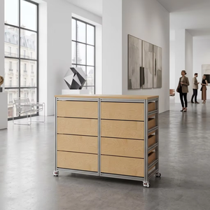 Mueble aparador de aluminio multicapa Birch Ocean Board con cajones para sala de estar, ideal para boutiques - Product Image 3