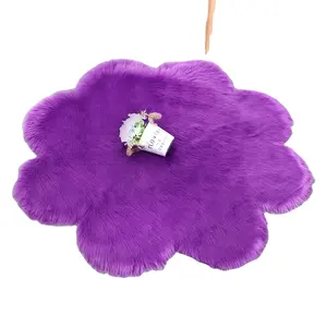 Super Soft Plush Fabric Flower Shaped Faux sheepskin Rugs And Carpets For Home Living Room Bedroom