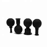 Ventouses de massage en silicone noir personnalisées en gros pour thérapie par ventouses faciales et corporelles, anti-cellulite