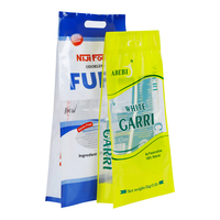 Sacs d'emballage alimentaire en plastique à fond carré avec fenêtre et poignée, personnalisables avec logo, pour riz et autres aliments