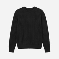 Pull en maille torsadée col rond pour homme, style Old Money, coupe décontractée, manches longues, pour tenue quotidienne (OEM/ODM)