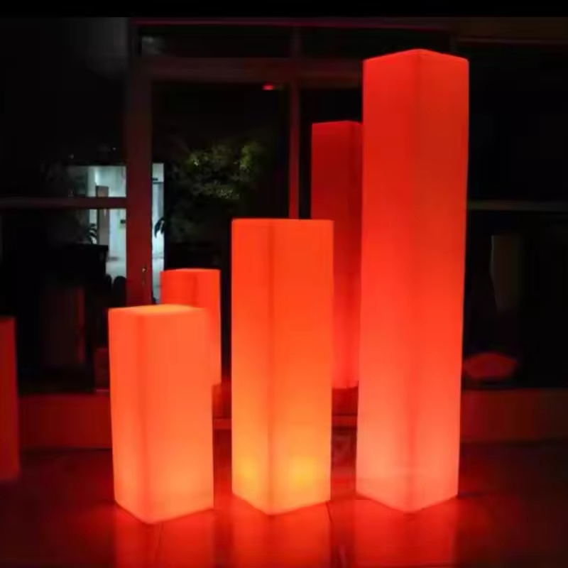 Wireless LED Plastic Outdoor Illuminated Cylinder