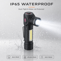 Lampe torche laser blanche rechargeable, zoomable, lumière de travail COB pour inspection, conception à angle droit avec queue magnétique
