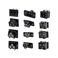 Konektor Listrik C6 Hitam Bulat 3-Pin Male Inlet Outlet 2.5A 250V Soket Daya dengan Arus Terukur Tinggi