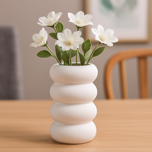 Jarrones grandes de mesa blancos nórdicos, florero de cerámica, decoración para sala de estar, olla de cerámica y porcelana para el hogar, sala de estar - Product Image 4