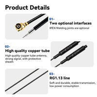 Antenne interne personnalisable 433,868 MHz 3G 4G 5G 1-3 dBi à tête soudée pour module sans fil FPV