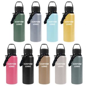 Bouteille d'eau isotherme en acier inoxydable de 500 ml, 750 ml, 1 L, avec logo personnalisé, bouteille de voyage avec poignée - Product Image 6