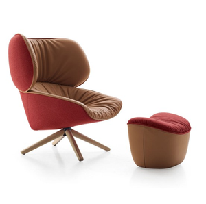 Muebles de dormitorio tapizados de fibra de vidrio de lujo moderno reclinable tela de madera BB italiano Tabano base giratoria sillón - Product Image 2