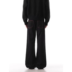 Pantalon long en denim, couleur originale, tissage printanier, taille basse, coupe droite, ample, style américain, tendance, marque Cleanfit, évasé - Product Image 4