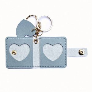 Simple Leather Photo Keychain <b>Small</b> Mini Couple Photo Storage Pendant Anime Star Photo Storage Bag - Product Image 3