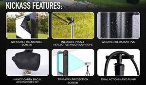 Pantalla de Cine Inflable Grande, Equipo de Pantalla de Cine Inflable para Exteriores para Piscina - Product Image 3