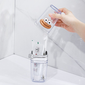 Ensemble de voyage pliable transparent en deux parties : gobelet à brosse à dents et boîte à savon - Product Image 4