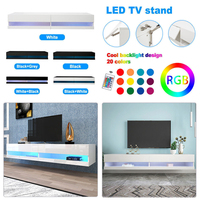 Meuble TV mural flottant avec tiroir, console de divertissement, éclairage LED suspendu, meuble TV Schrank