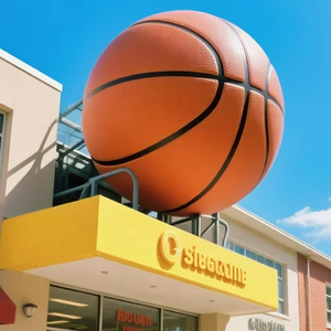 Escultura de Balón de Fútbol de FRP de Alta Calidad para Exteriores, Estatua Gigante de Fútbol, Voleibol y Tenis de Fibra de Vidrio para Plaza de Ciudad, Personalizable - Product Image 2
