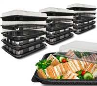 Plateaux de service recyclables de 13 pouces, grands plateaux en plastique écologiques pour les buffets de sandwichs, les desserts