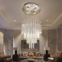 Lustre moderne de luxe en cristal, grand luminaire suspendu en spirale pour villa, hall de grande hauteur, projet hôtelier