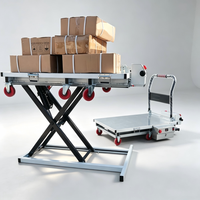 Chariot élévateur à ciseaux électrique motorisé, batterie lithium 48V, capacité 300 kg, plateforme en acier auto-chargeante, hauteur maximale 1200 mm