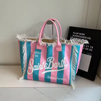 Grand sac fourre-tout en toile avec franges - Sac à bandoulière fait main pour femmes, usage quotidien et plage
