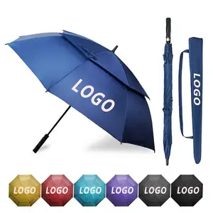 Top Quality Wholesale Customized Cheap 2 Layer Windproof Umbrellas Luxury Folding Golf Umbrella With Logo Printing