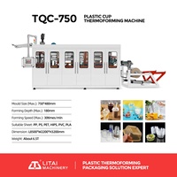 Machine de fabrication de barquettes en plastique PP/PS/PET/PVC efficace avec moteur servo et télécommande, prix compétitif