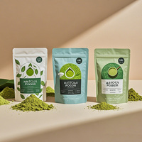 Warna dicetak disesuaikan Doypack 100G 150G Moringa bubuk kantong suplemen kemasan berdiri kantong makanan tas