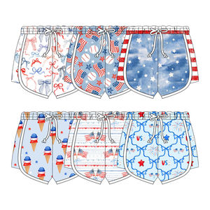 Précommande MOQ 5 étoiles, shorts pour filles du 4 juillet, imprimé, coton biologique, vente en gros, vêtements de mode pour enfants, boutique de vêtements pour enfants - Product Image 1