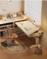Table d'apprentissage pour enfants en bois massif ergonomique et réglable en hauteur pour la maison et le bureau