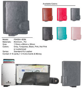 Cartera de Negocios con Bloqueo NFC y Protección Antirrobo de PU, Monedero Pequeño y Elegante, con Forro de Nailon y Apertura Pop-up - Product Image 4