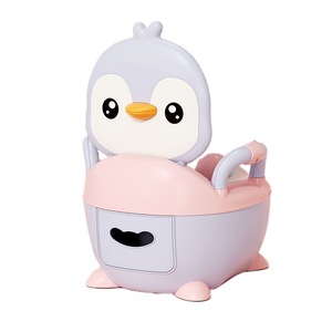 Penguin Potty <b>Seat</b> For Toddlers With Lid And <b>Storage</b> Drawer PP Material Cartoon Design Baby Toilet Training Chair - Product Image 3
