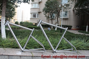Cadre de vélo de gravier en titane personnalisé avec <span class=keywords><strong>axe</strong></span> traversant et frein à disque, <span class=keywords><strong>roue</strong></span> de 29 pouces, design léger et durable - Product Image 4