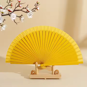 Spanish Plain Classical Folding Wood Hand Solid Color Wooden Fan Folding Small Fan Gift