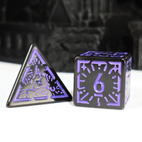 Ensemble de dés polyédriques multi-faces en acrylique violet de haute qualité 7 pièces pour les jeux de donjons et de dragons du MDN produit d'usine personnalisé