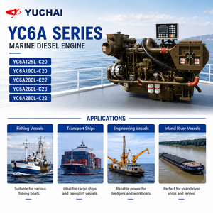 Motor Yuchai Serie YC6A de <span class=keywords><strong>4</strong></span> Tiempos y 6 Cilindros, Motor Diésel Marino YC6A200L-C22 YC6A260L-C23 YC6A280L-C22 para Barcos de Pesca - Product Image 2