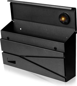 Solar Wall Mount Mailbox Large Capacity Visibility Galvanized Steel Rust-Proof Metal <strong>Post</strong> <strong>Box</strong> Drop <strong>Outside</strong> Mailboxes - Product Image 1