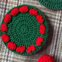 Sous-verres en tissu confortables tissés à la main dessin animé de noël accessoires de bureau décoratifs tasse en papier tapis d'isolation thermique pour une utilisation en table