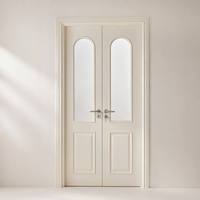 Porte intérieure en bois massif en caoutchouc pour chambre à coucher, portes en bois massif pour la sécurité de la maison, portes en bois pour chambre à coucher