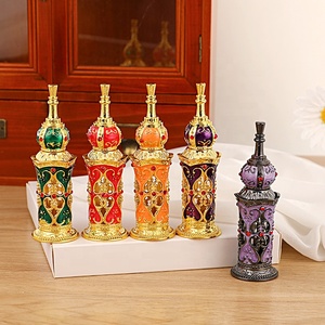 Moschea in metallo da 12ml bottiglia di profumo arabo con bastoncino di vetro bottiglie di Attar ricaricabili di olio essenziale di vetro vuoto #81092 - Product Image 4