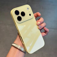 Coque pour iPhone 17 Pro Max, film de protection en verre liquide rose, coque de téléphone anti-chute intégrale