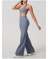 2025 Geknoopte Halter Gepatteerde Zachte Wijde Rechte Broek Dames Yogakleding Set Yoga Set