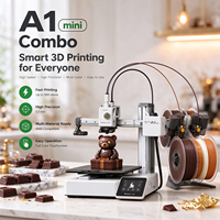 Printer 3D Bamboolab A1 Mini Combo Desktop Rumahan FDM, Perataan Otomatis Penuh, Multi-warna, Kecepatan Tinggi, WiFi, Baru, Garansi 1 Tahun, Prototyping