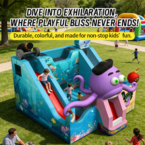 AirFunPro - Tobogán Inflable Comercial de PVC con Forma de Pulpo y Castillo Hinchable, Fácil de Instalar, Capacidad para 10 Personas, Tamaño Personalizado - Product Image 1