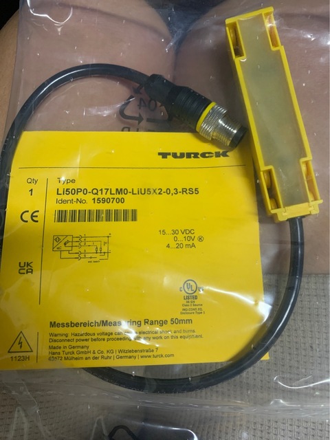 TURCK LI50P0-Q17LM0-LIU5X2-0.3-RS5 Non-contact Linear Position Sensor 50mm Stroke Analog Output Linear Displacement Transducer