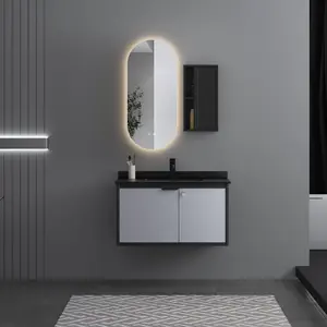 Набор мебели для ванной комнаты Филиппины 2021 один традиционный черный Алюминиевый Современный Прямоугольник для отеля из массива дерева зеркальные шкафы