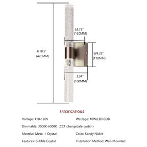 Lámpara de Pared de Cristal LED Elegante para Dormitorios Modernos y Pasillos - Product Image 6