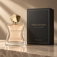 Flacon de parfum de 100 ml de forme unique, contenant de parfum en verre de luxe avec bouchon doré facetté