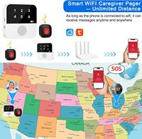 ANGUS Système d'alarme d'appel SOS Hôte Tuya Smart Wifi Alarme sans fil Appel d'urgence Bouton de panique SOS Caregiver Pager pour personnes âgées