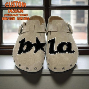 Hochwertige Custom Birke Clog Mules Wildleder mit Luxus Diamanten Custom ized Trendy Slippers Cork Sole Clog Mules Custom Sliders - Product Image 3
