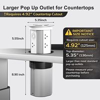 Prise de courant motorisée escamotable avec contrôle WiFi par application, chargeur sans fil 15W en alliage d'aluminium, 4 ports USB (2A, 2C) pour table de conférence