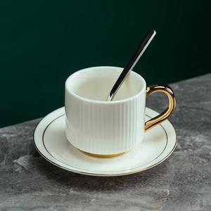 Juego de taza y platillo de café de alta calidad de jade gordo de cordero, taza de té de cerámica con cuchara, taza de té de oficina - Product Image 4