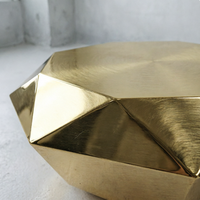 Design multifonctionnel intégré esthétique moderne en acier inoxydable doré, forme diamant, pour rangement écologique et durable